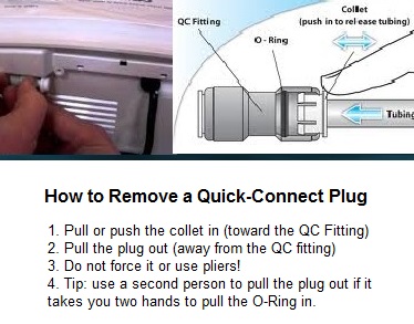 how to remove quick-connect fitting